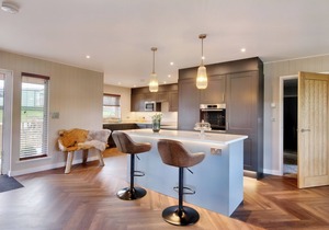 A attractive and spacious Lodge with the River Eamont running beside it.