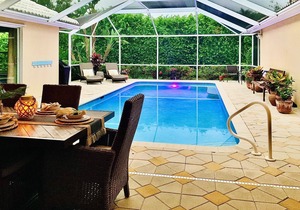 A true gem in Briarwood we call Seven Palms,a 3 bed, 2 bath private pool home