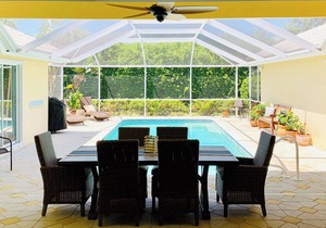 A true gem in Briarwood we call Seven Palms,a 3 bed, 2 bath private pool home
