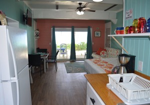Beachfront large one bedroom studio, adjoining studio can be added to make 2/2.