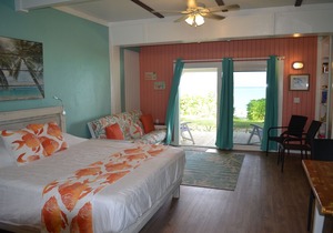 Beachfront large one bedroom studio, adjoining studio can be added to make 2/2.