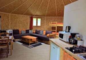 Comfortable wooden yurt 2-heated swimming pool