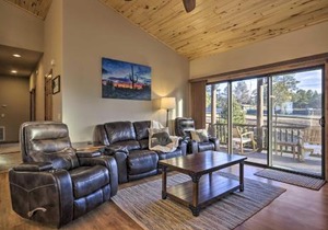 Deck, BBQ and Golf Course Views Show Low Home