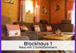 Der Fuchsbau - 3 separate Blockhäuser - ruhige Lage - 50m bis zum Wald - eingezäunter Garten