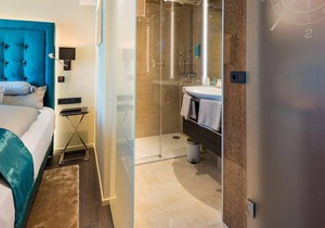 Double room, shower, toilet, river view