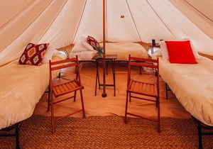 King Tent w/Shared Bathroom - Find us among the juniper trees and the open sky.