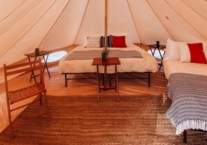 King Tent w/Shared Bathroom - Find us among the juniper trees and the open sky.