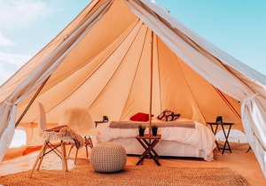 King Tent w/Shared Bathroom - Find us among the juniper trees and the open sky.