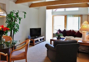 Lakefront condo, great views, private balcony, jacuzzi tub. Steps to beach.