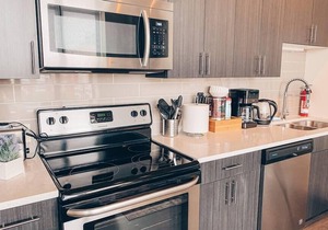 McCormick Place Designer Studio with optional parking for up to 4 guests