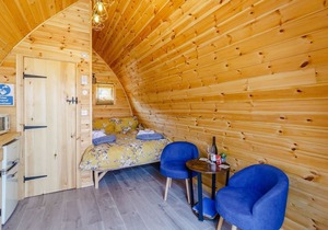 New in 2021. A quirky pod with one double and shower room.