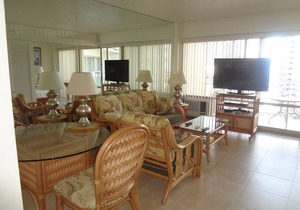 Partially renovated unit on the 11th Floor overlooking the mountains and the surrounding Waikiki area!
