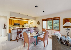 Ski-in/ski-out condo 2 blocks to the village w/hot tub, balcony, creek view