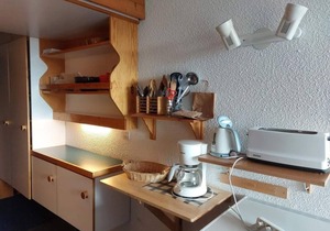 Ski-in/ski-out & foot of the slopes, 8th floor, view mountain, balcony, tv, 25m², Les Arcs
