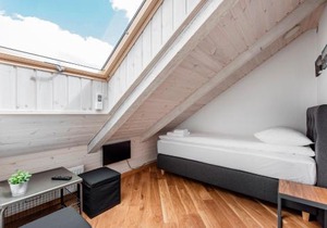 Small attic rooms in Kaunas old town