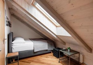 Small attic rooms in Kaunas old town