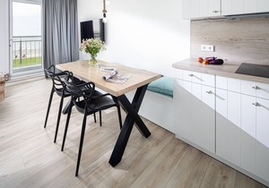 Top sea view, one-room apartment, modern, directly on the beach with sauna and WLAN
