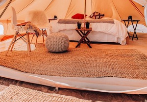 Triple Tent w/ Shared Bathroom - Find us among the juniper trees and open sky.