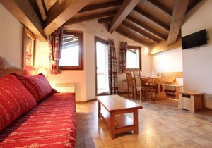 Wifi, 10m from ski slopes, 4th floor, balcony, parking, tv, ski locker, 33m², Val Cenis