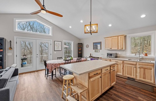 Great Cacapon House | All Decked Up - wifi, view, river access, fire pit, games, grill