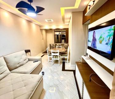 Vila Julia Apartment | Ap Moderno com vista mar Piscina Ar Condicionado no Guarujá