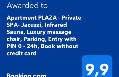 Slavonski Brod Apartment | Apartment PLAZA -Wallbox 11kW- Private SPA- Jacuzzi, Infrared Sauna, Luxury massage chair, Parking, Entry with PIN 0 - 24h, FREE CANCELLATION 24 hours before Check In,Premium pillows and mattress