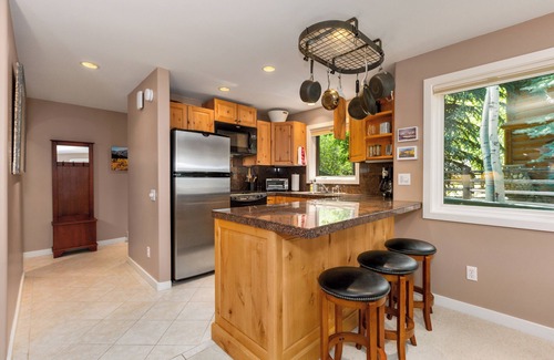 Warm Springs Condo | Baldy Basecamp at Sun Valley - walk to ski, 3 hot tubs, swimming pool in summer