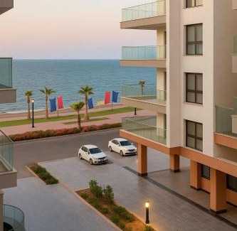 Al-Manasrah Ski Chalet | Beachfront Chalet in Porto Said with P Garden