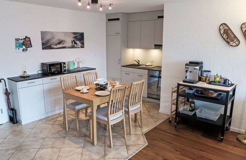 Trin Apartment | Beautiful apartment for 2 guests with WIFI, TV, balcony, pets allowed and panoramic view