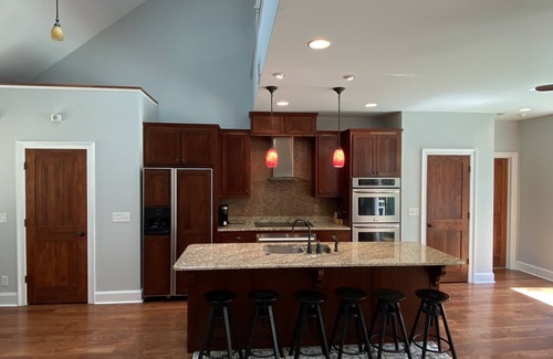 Dahlonega House | Breathtaking view on the Chestatee River, riverside fire pit, and pet friendly