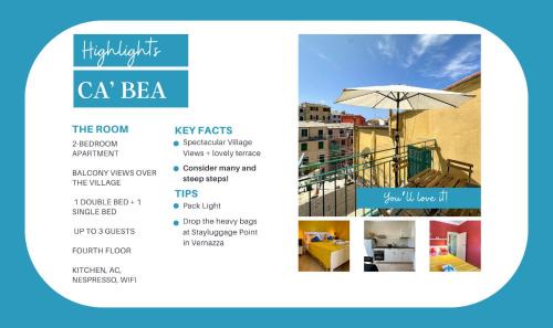Vernazza Apartment | Ca' Bea with AC and Terrace