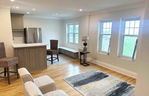 East Town Apartment | Chic 1-bdrm Corporate Penthouse condo in historic hotel. Lake Michigan views