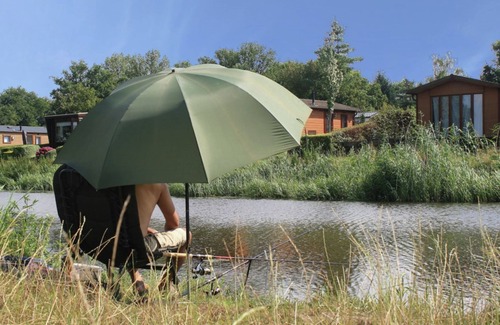 Municipality of Rijssen-Holten Ski Chalet | Comfy chalet with a dishwasher, directly on a pond