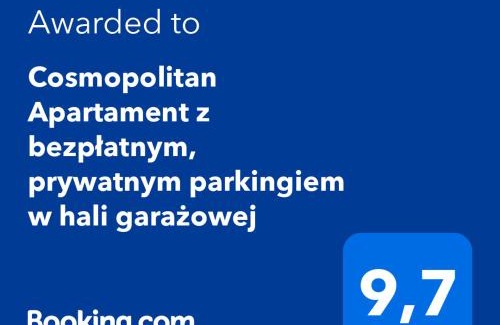 Torun Apartment | Cosmopolitan Apartament z bezpłatnym, prywatnym parkingiem w hali garażowej