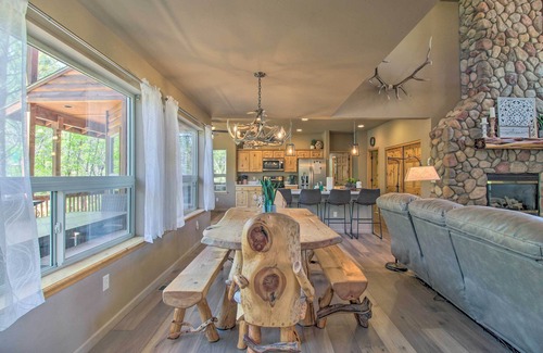 Sierra Pines Cabin | Deck, Grill & Fire Pit: Spacious Show Low Hideaway