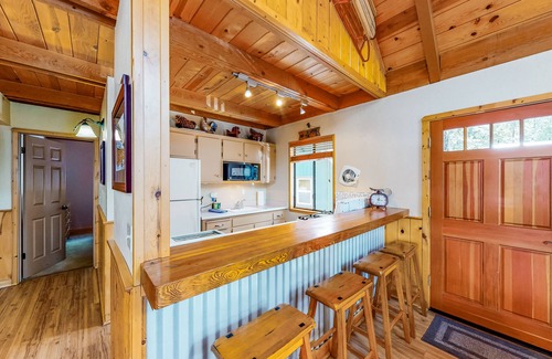 Dorrington House | Dog-friendly Big Trees Village cabin w/deck, gas fireplace, & private W/D