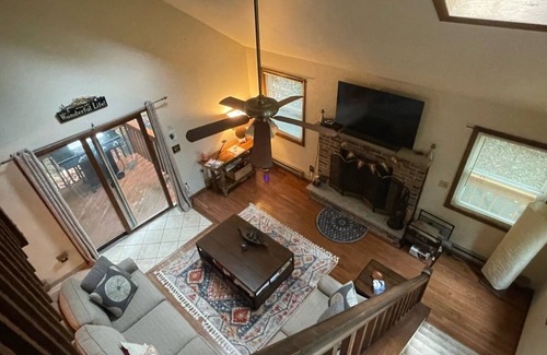 Lake Ariel Ski Chalet | Fall getaway in The Hideout. Walking distance to beach with scenic lake views