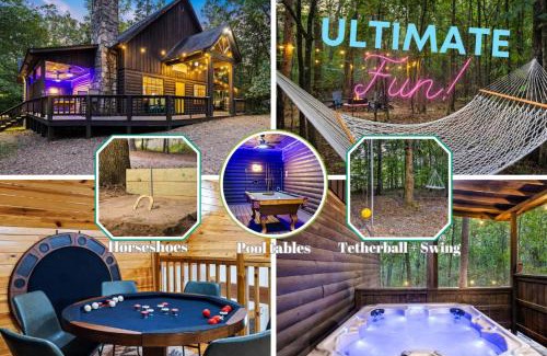 Broken Bow House | FUN Cabin: Tetherball, Spa, Pool Tables, Games!
