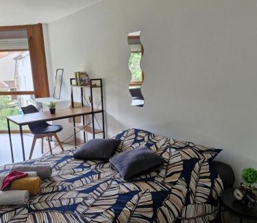 Chantraine Apartment | Joli studio une pièce 15min à pied centre dEpinal 4 personnes grâce au canapé lit, parking privé gratuit et parking extérieur gratuit Machine à laver TV wifi machine à café linge de lit et serviettes fournis