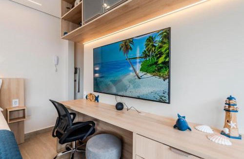 Embare Apartment | Lindo Studio com Vista para o Mar - Orla de Santos