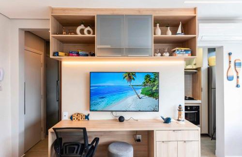 Embare Apartment | Lindo Studio com Vista para o Mar - Orla de Santos