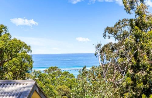 Lorne House | Lorne Groovy Ocean View Log House, Pet Friendly, FREE WIFI wine & chocolates kangaroos in the evening