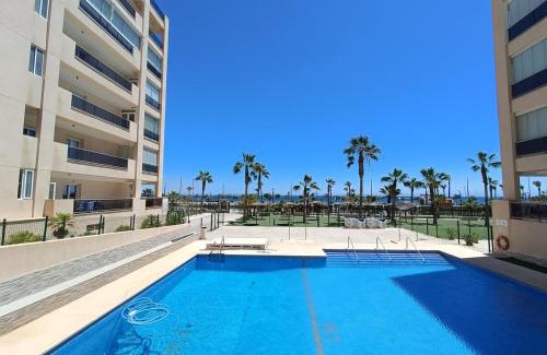 Roquetas de Mar Apartment | Mar y Sal 8, 1º Línea de playa, 2 hab, terraza con vistas al mar y garaje