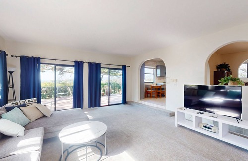 Montecito House | Mediterranean Home with Ocean & Mountain Views, Garden Patios & Great Location