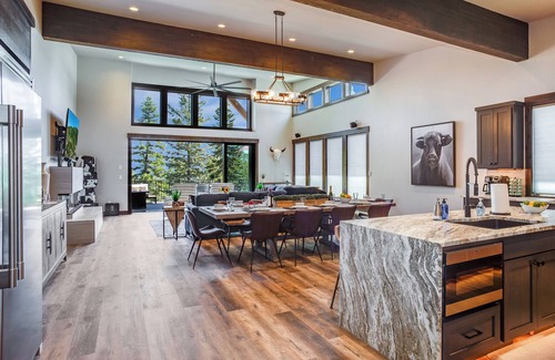 Whitefish House | Mid-Mountain Ski In/Ski Out with Game Room + Hot Tub + Pet Friendly