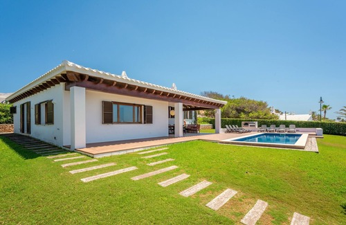 Binibequer Vell Villa | Modern Holiday Home "Bini Nura" with Sea View, Wi-Fi, Garden & Pool