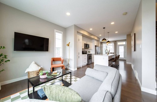 Jasper Place Apartment | NEW! 2 BR w/Ensuites | Garage | Disney+ | Patio