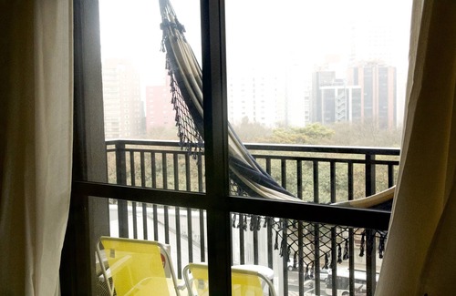 Consolacao Apartment | New Studio next. Paulista with vacancy, gym, balcony and movie screen!