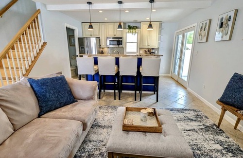 Ortley Beach House | ONE block from the beach. Outdoor lounge seating, perfect for entertaining!