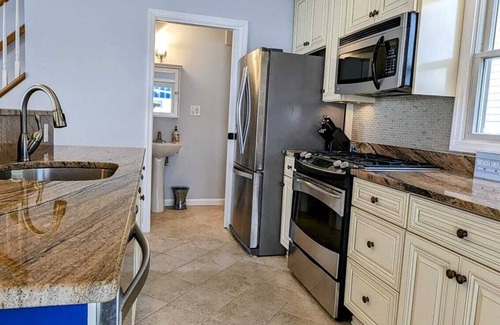 Ortley Beach House | ONE block from the beach. Outdoor lounge seating, perfect for entertaining!